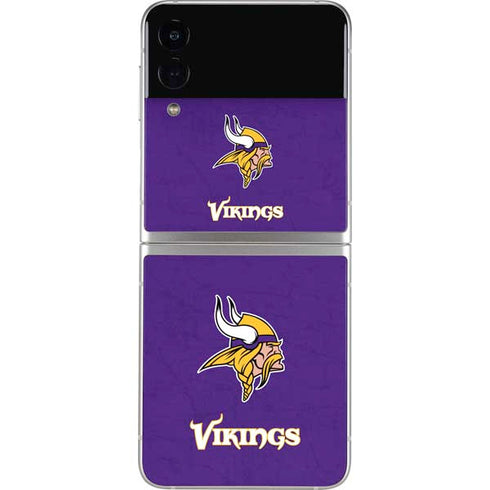 NFL Minnesota Vikings Distressed Galaxy Z Flip4 5G Skin